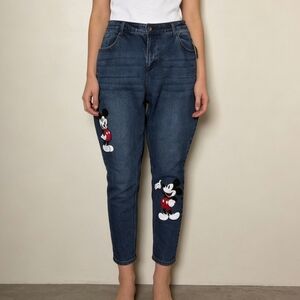 Disney Her Universe Mickey Mouse Jeans High Rise Dark Wash Denim Size 16 NWT
